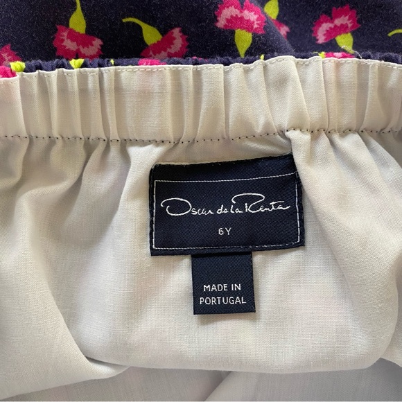 Oscar de La Renta Blue Pink Floral Print Ruffle Skirt 6 - Picture 9 of 11